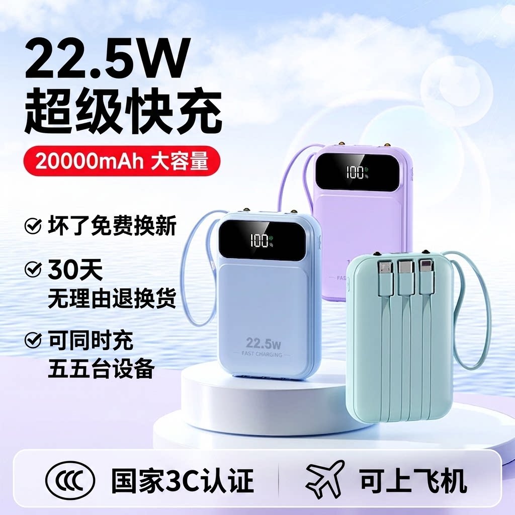 3C国家认证快充充电宝可上飞机