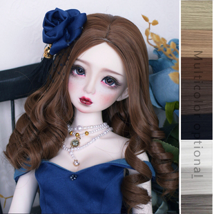 sd bjd娃娃假发 4分3分巨婴尺寸中长复古小卷发多色可选 满包邮