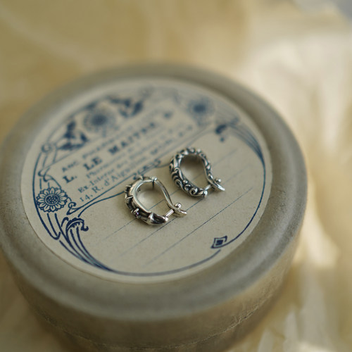 睡莲生生世世 原创设计925纯银唐草纹星芒元素小众可打开吊坠吊环