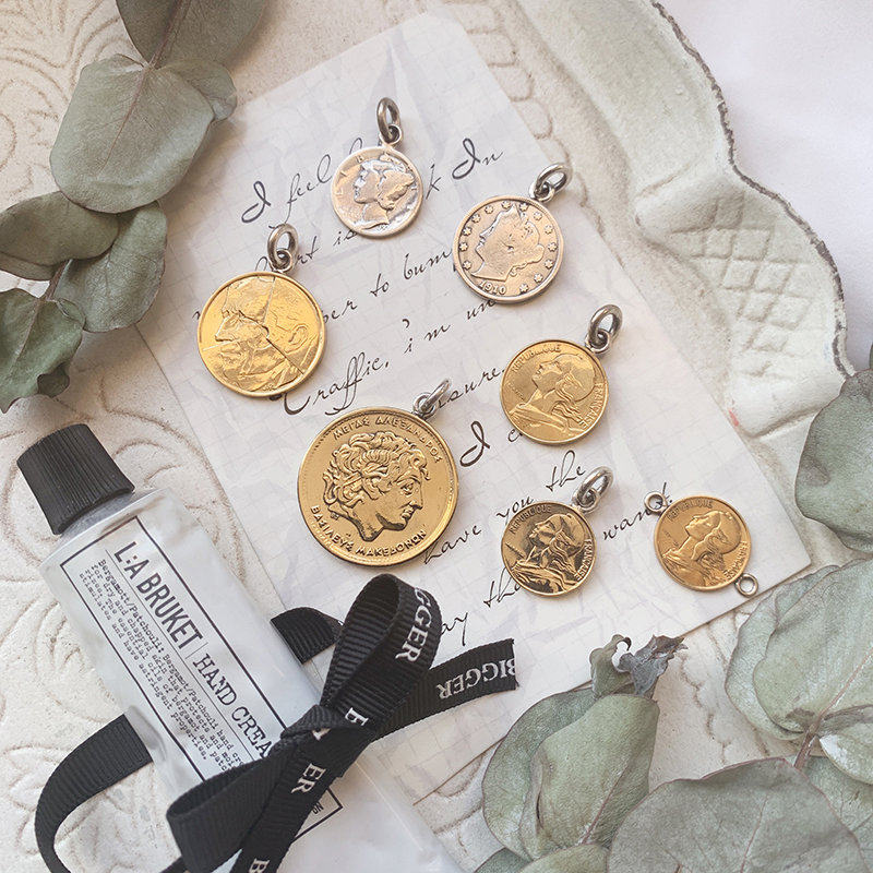 【硬币国王】精致古董硬币美国欧洲比利时法国希腊个性项链吊坠