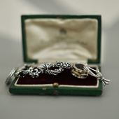 复古藤蔓十字花元 SHUI 925纯银耳环女个性 素简约百搭设计耳圈男