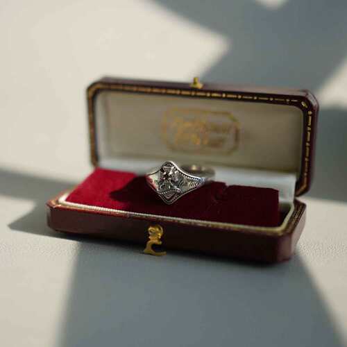 睡莲生生世世 原创设计925纯银菱形星球戒指复古小众英文好运指环