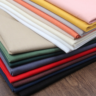 16色棉麻刺绣布料  手工diy绣花用布面料欧日式棉麻布纯色亚麻布