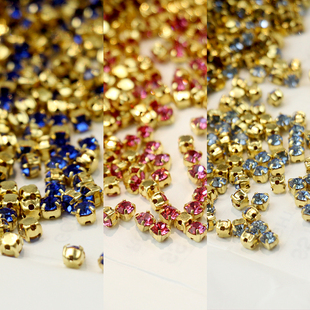 捷克宝仕奥莎4mm手缝钻 法式刺绣串珠材料服装辅料 多彩颜色水钻