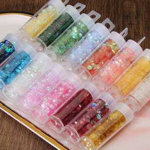 4mm透明炫彩凹片系列法式刺绣龟甲亮片服装辅料 PET耐高温片