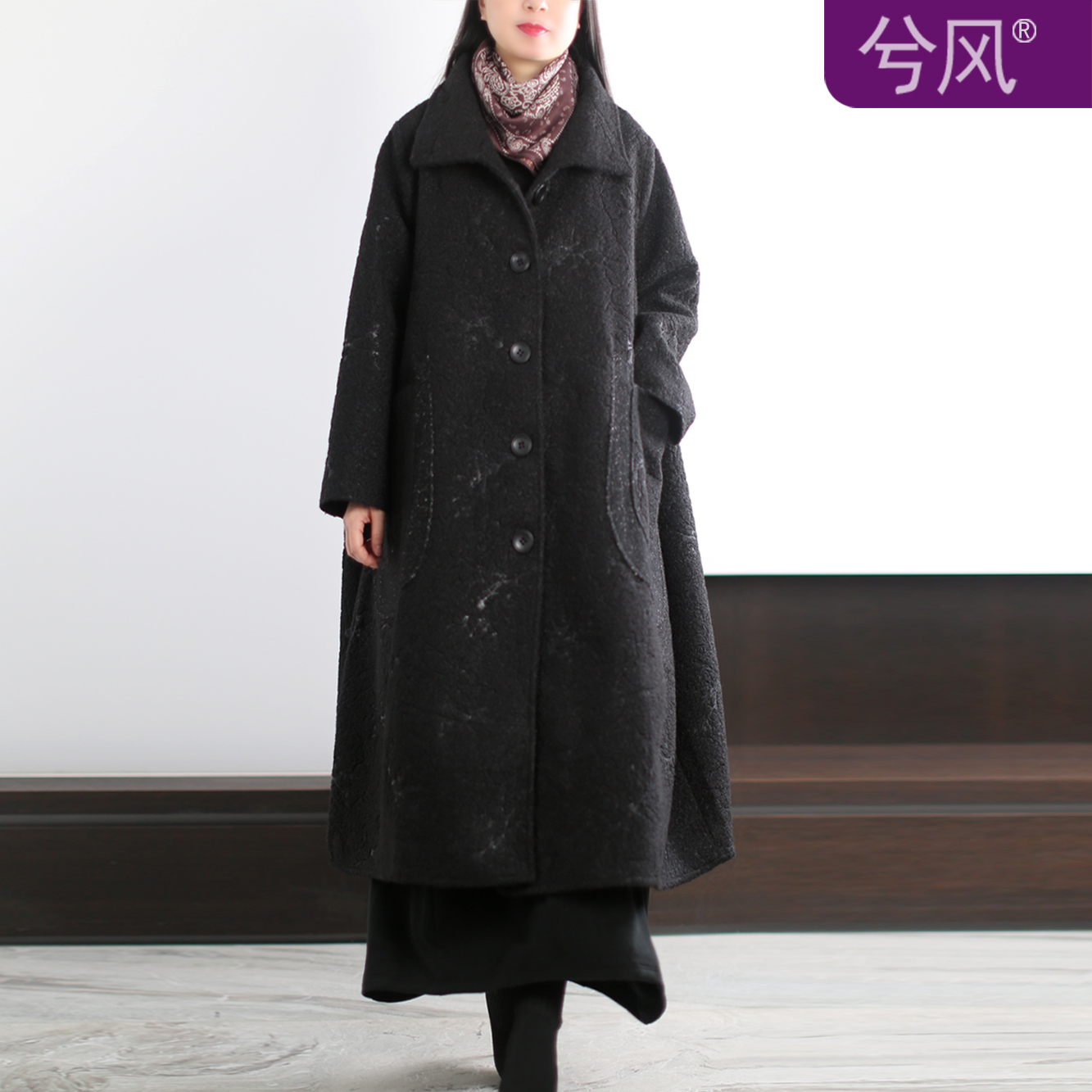 茧型胖mm藏肉显瘦重磅羊毛呢外套