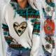 tops women size Plus Autumn casual 2024 blouse hoodies print