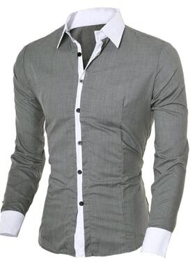 Slim Fit Fashion Men's Long Sleeve Shirt修身时尚男士长袖