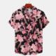 3XL Shirts Flower Men Summer Print Casual Shirt Male Beach