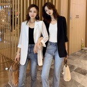 chiffon length Medium female loose suit white small summer