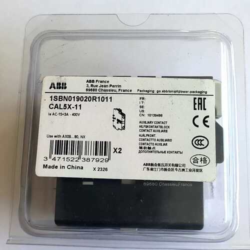 ABB辅助触点CAL5X-11，单价16元，(数量2个)。注--议价商品