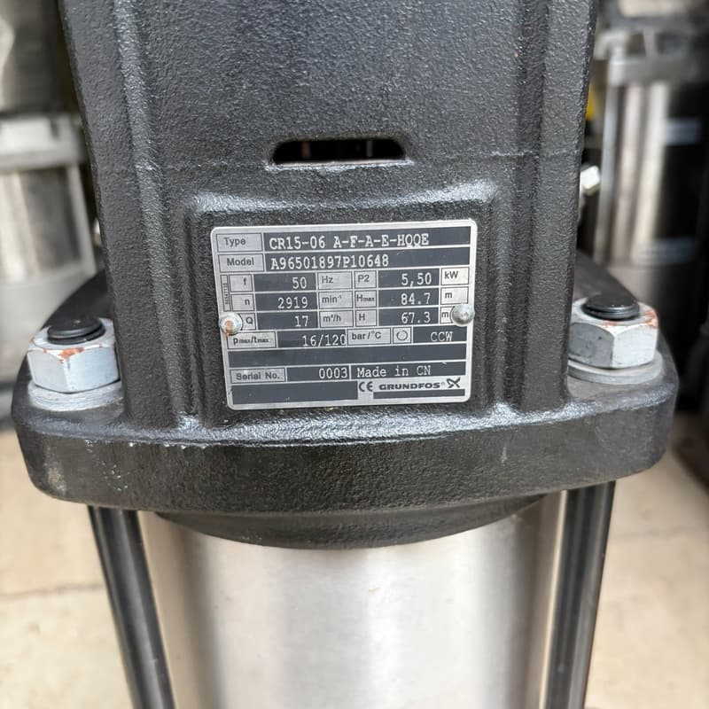 格兰富CR15-6多级泵 5.5千瓦 50Hz 2919转--议价商品