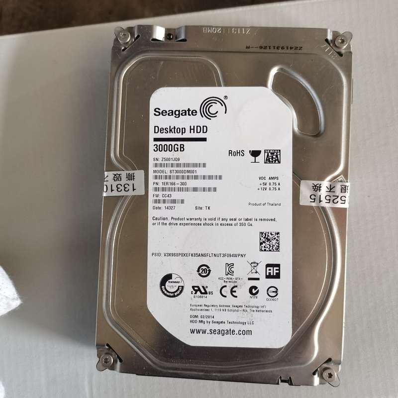 希捷3TB台式机硬盘,型号ST3000DM001,3.5寸S--议价商品