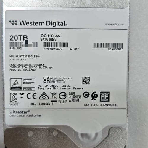 Western Digital 西数 20TB企业级硬盘--议价商品