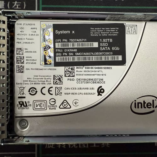 联想原装英特尔S4600 1.92T固态硬盘,型号SSDSC--议价商品