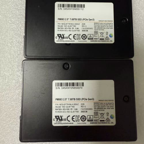 拆机三星PM983 7.68TB U.2企业级固态硬盘，型号--议价商品