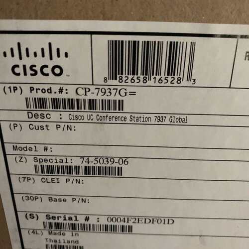 思科 Cisco CP-7937G 全新原装--议价商品