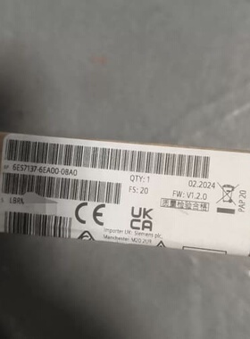 西门子6ES7137-6EA00-0BA0，全新未开封，原装--议价商品