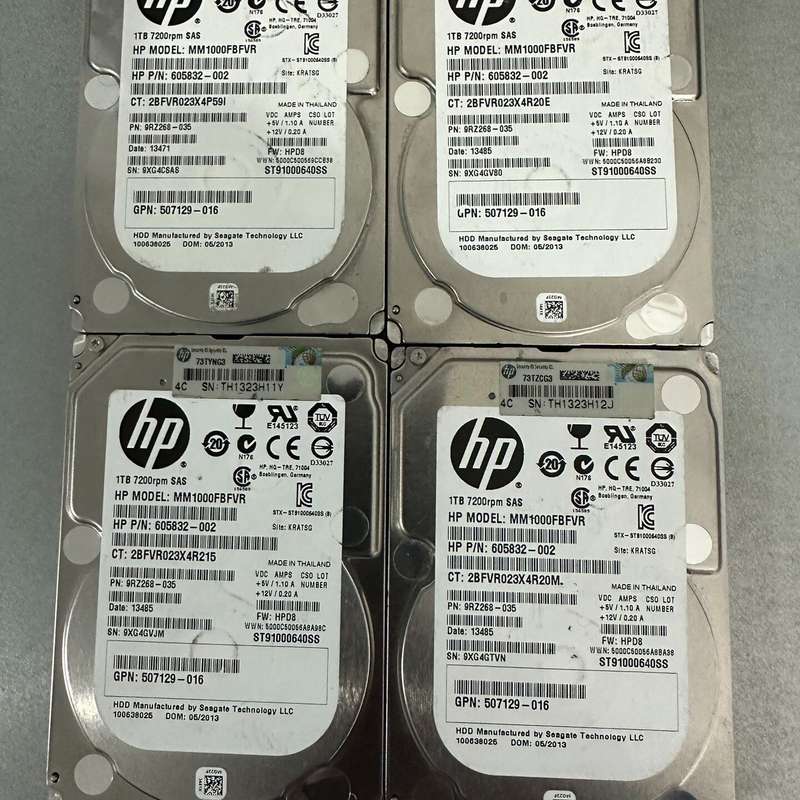 原装惠普HP 1TB 7200转SAS服务器硬盘两块,型号M--议价商品