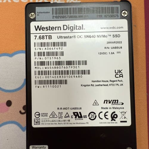 超聚变版本 西数SN640 7.68T企业级固态硬盘,U.--议价商品