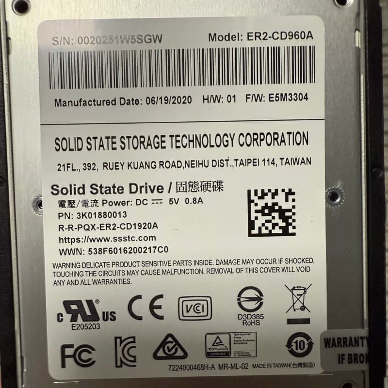 建兴ER2-960A 960GB固态硬盘，几乎全新，功能--议价商品