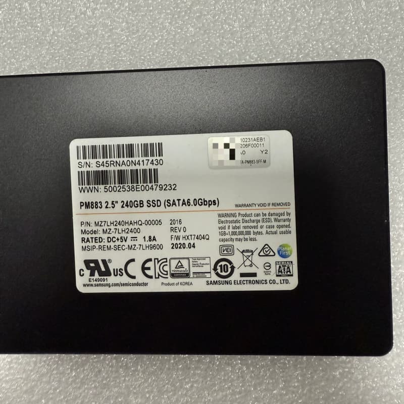 华三 三星PM883 240GB固态硬盘，SATA6.0--议价商品