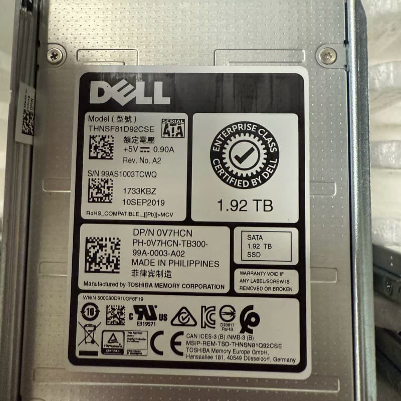 戴尔原装1.92TB企业级SSD固态硬盘,型号THNSF81--议价商品