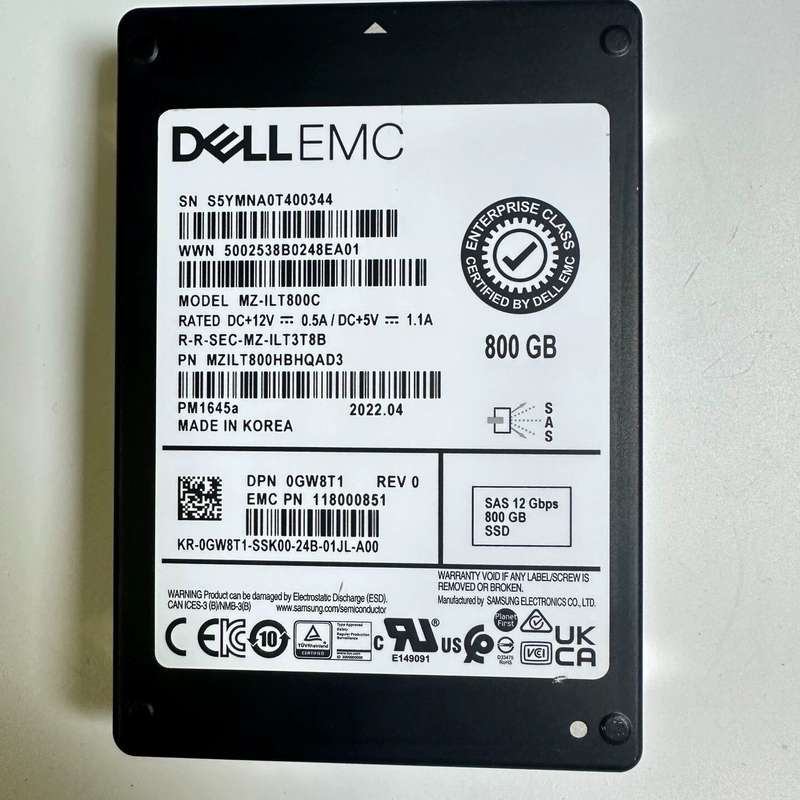 戴尔 800G SAS 三星PM1645A 0GW8T1--议价商品
