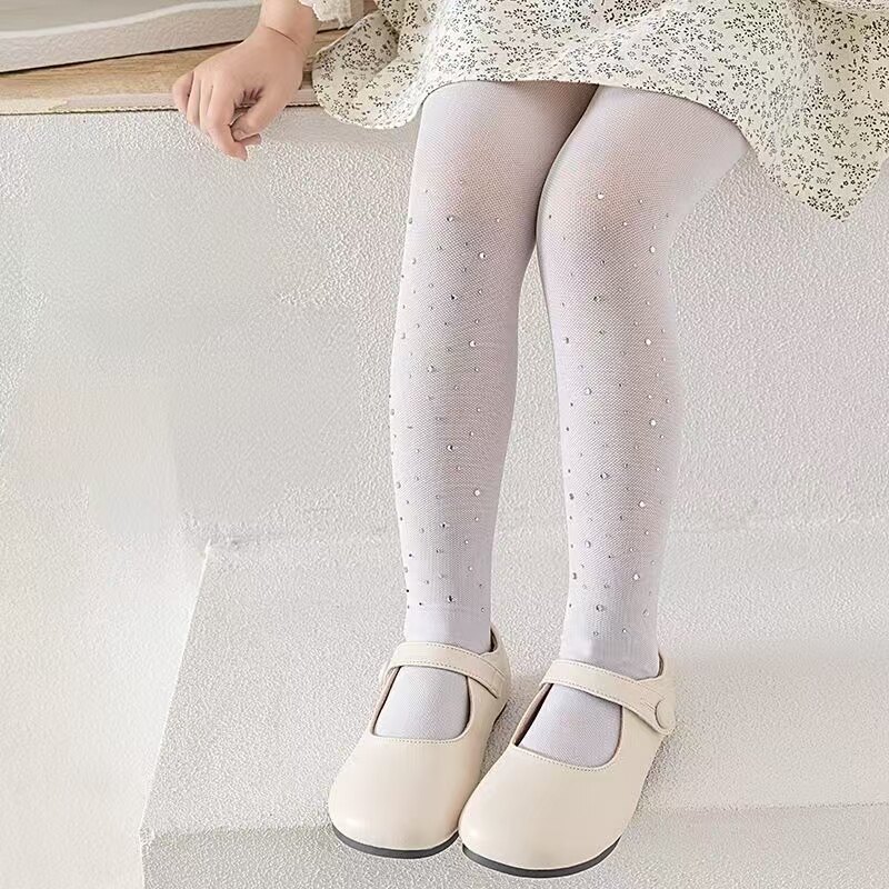 女童连裤袜夏季薄款打底袜烫钻