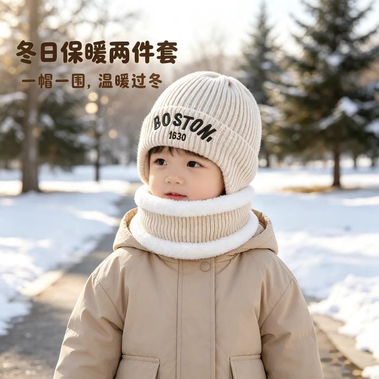 学生护耳帽子围脖两件套秋冬韩版