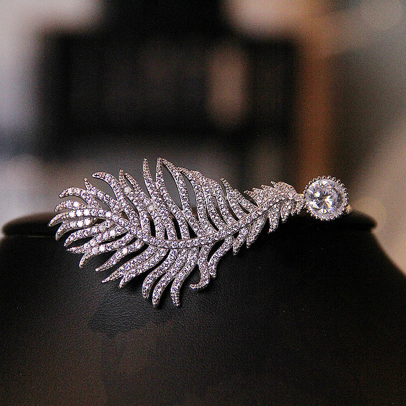 BWBRIDE超仙羽毛胸针毛衣链两用