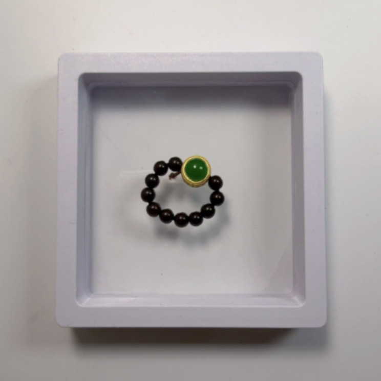 紫檀小米珠戒指男女转运珠招财仿紫檀平安珠指环-S0748