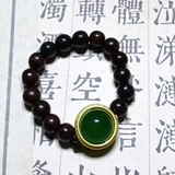 紫檀小米珠戒指男女转运珠招财仿紫檀平安珠指环-S0748