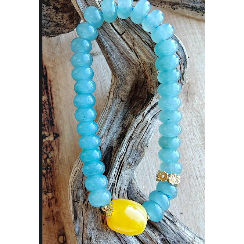 严选海盐蓝-卡0.8算盘珠单圈+黄隔珠-S1282