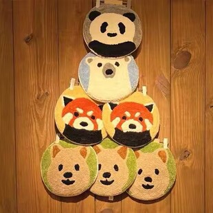 植大熊猫大熊动物坐垫北极北极熊脚垫地毯熊猫防滑簇绒坐垫浴室卡