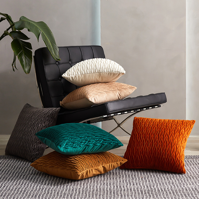 立体几何荷兰绒沙发靠枕正方形靠背床头飘窗靠枕套抱枕枕套