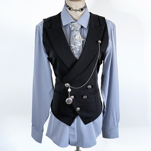 cosplay成男乙游收腰万用西装马甲感创驳领休闲禁欲英伦西服