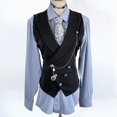 cos成男乙游收腰万用西装马甲