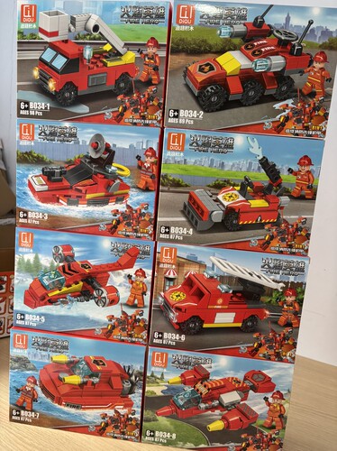 迪趣积木消防车益智拼装玩具儿童礼物奖励礼品全套便宜男孩拼插清