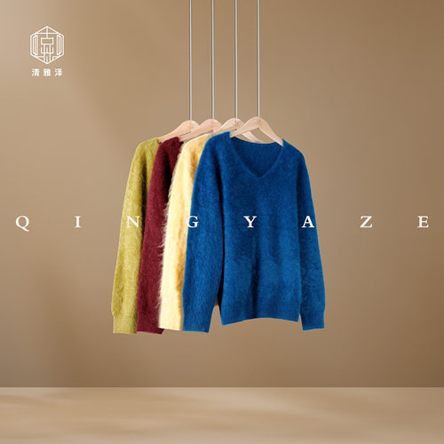 V领款！康赛妮纱线26支！14.6微米细度羊绒上衣！GZ6201