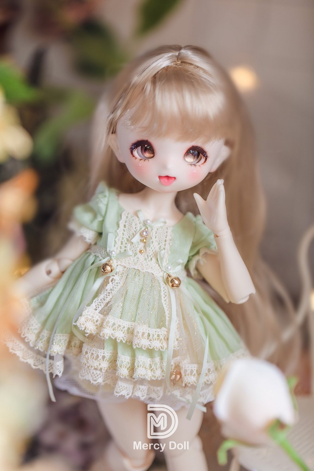 开仓】bjd白羊座Mercy六分1/6二次元卡通头sd娃娃mercydoll洋装
