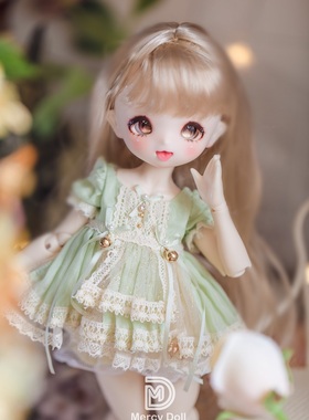 开仓】bjd白羊座Mercy六分1/6二次元卡通头sd娃娃mercydoll洋装