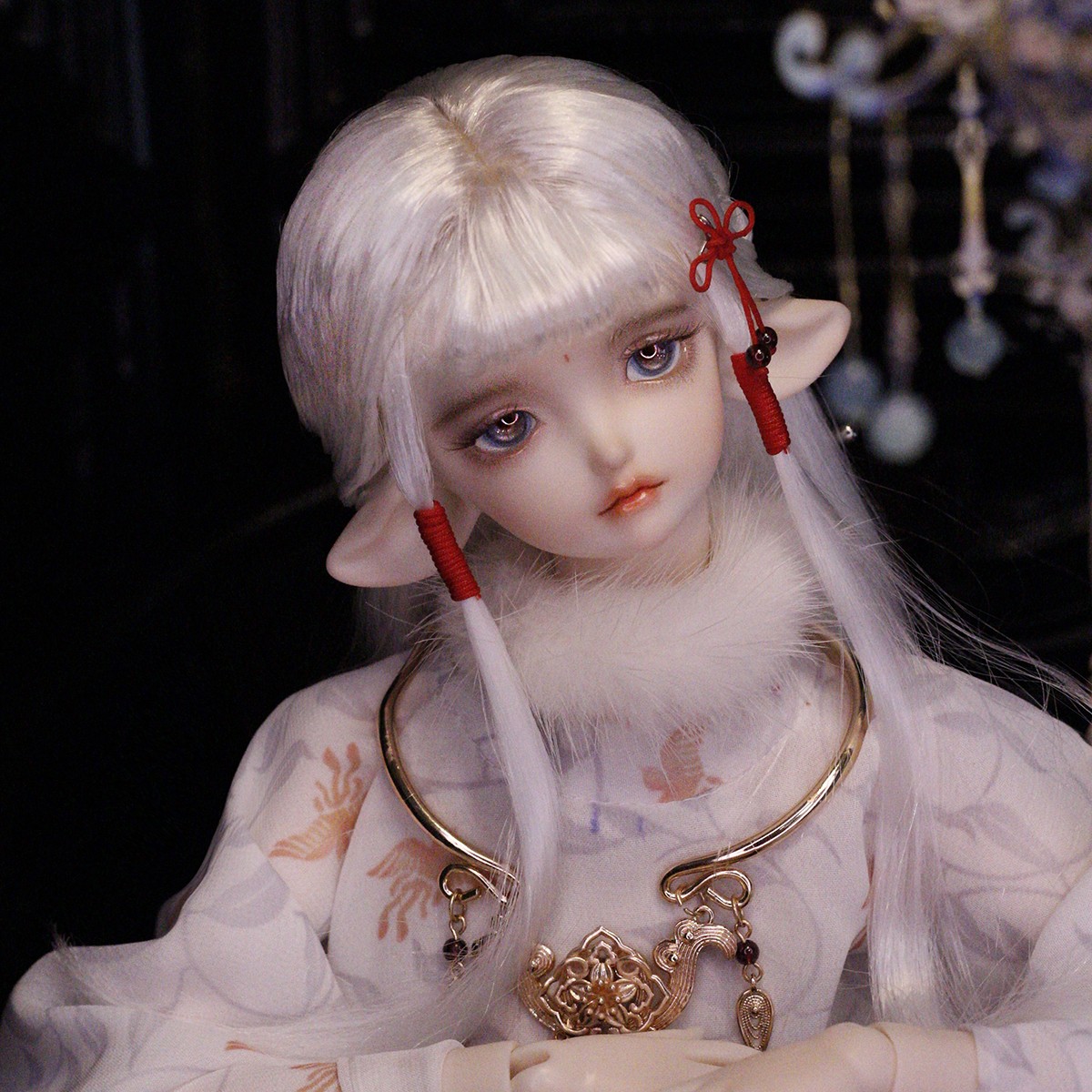 bjd-FMD倚鹤楼合作款4分bjd古风假发造型发 wg042201