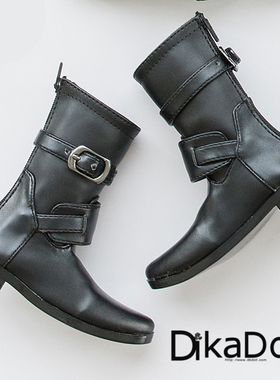 bjd叔DK黑色尖头短靴欧风夜莺伯德纳68男1/3官方配件鞋子