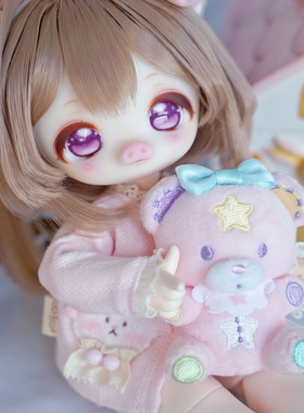 bjd珠珠3插6自制头森林大兔叽3分bjd猪猪卡通6分小喵汪1/3