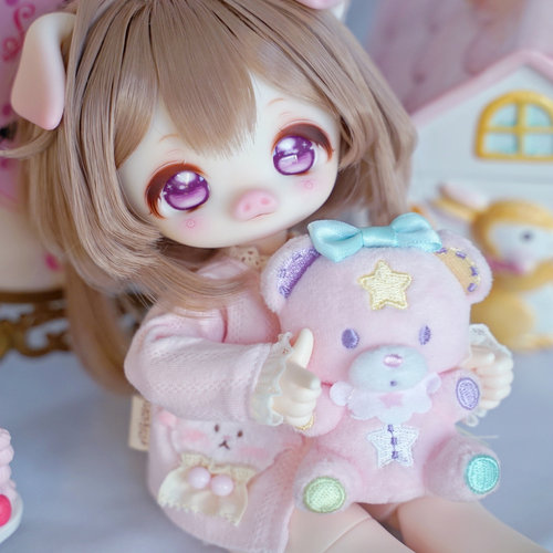 bjd珠珠3插6自制头森林大兔吱3分bjd猪猪卡通6分小喵汪1/3