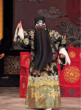 戏曲京剧髯口纯牦牛尾长黑满 老生包公黑满 花脸白满口胡子髯口