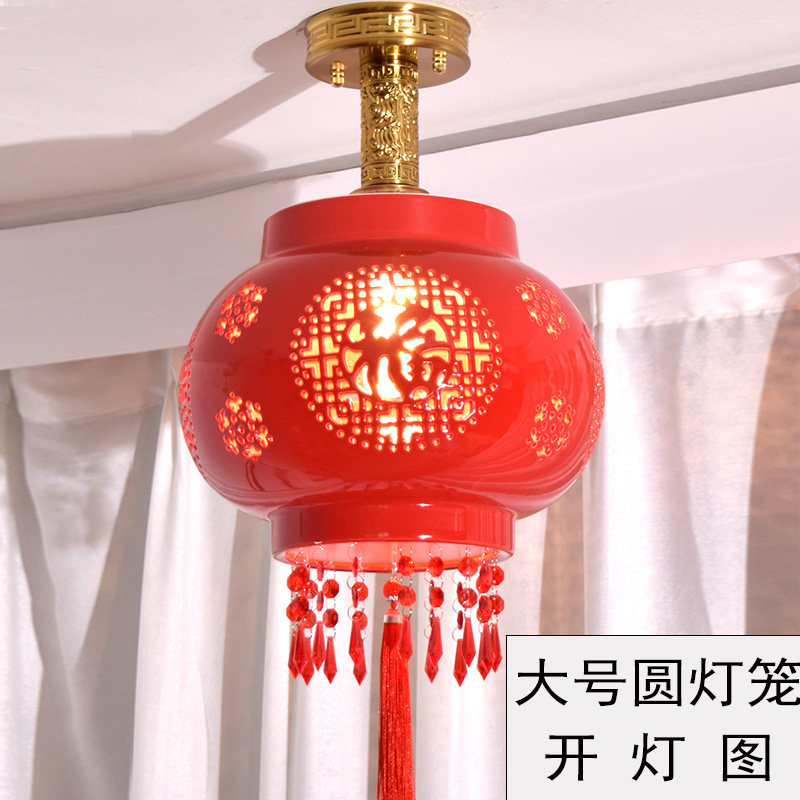 陶瓷灯笼全铜灯架不褪色防水防风