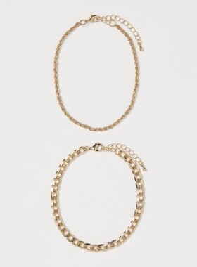 mh瑞典金属麻花欧美风街拍脚链