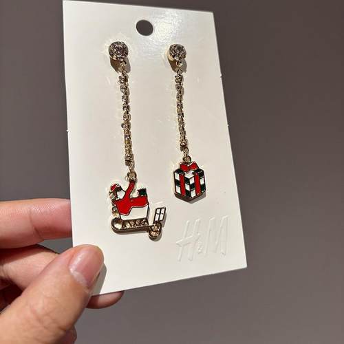 HM圣诞限量款欧美简约百搭耳环